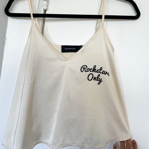 Minkpink satin top Rockstars only